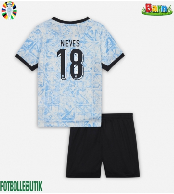 Portugal Ruben Neves #18 Bortaställ Barn EM 2024 Kortärmad (+ Korta byxor)